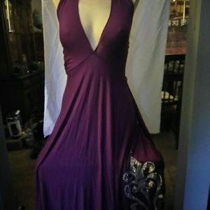 Elan halter dress Amethyst Sm embellishments
